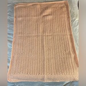 Handmade Crochet crib or car blanket Peach‎ Nursury
